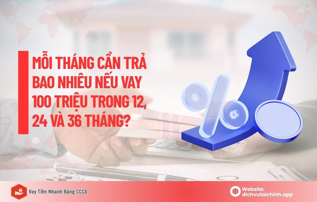 vay 100 triệu lãi suất bao nhiêu 1 tháng